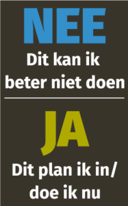 Mentale Nee/Ja sticker - Judith Bolder Organiseert